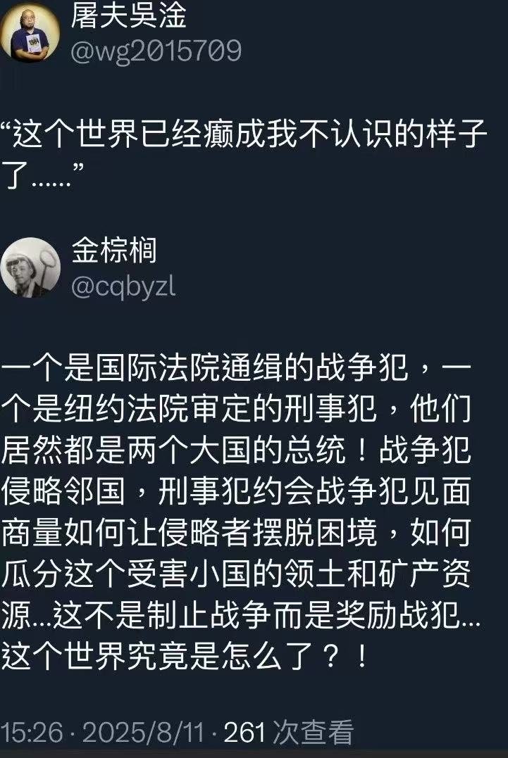 俄乌冲突谈判新要求【这个世界已经癫成我不认识的样子了】一个是国际法院通缉的战争犯