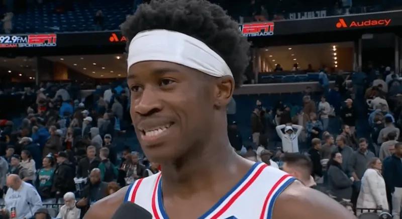 最佳新秀的有力争夺者，那必须是76人队的埃奇库姆，在马克西被包夹的情况下，埃奇库