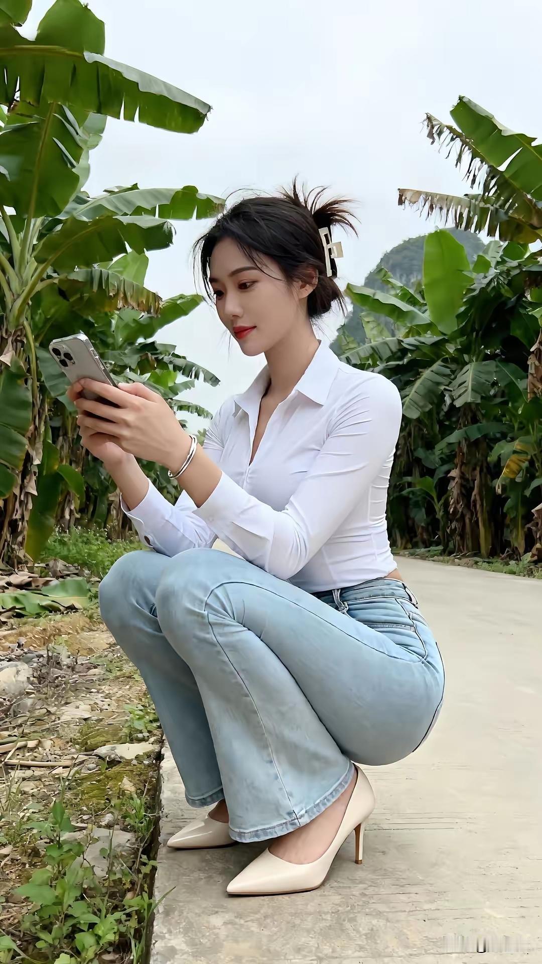 对联
上联：[作揖][作揖][作揖]；
下联：芭蕉林。