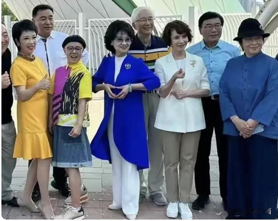 这都是老一辈的央视主持人了，各个都是才华横溢的了，照片中有金龟子，她的发型太醒目
