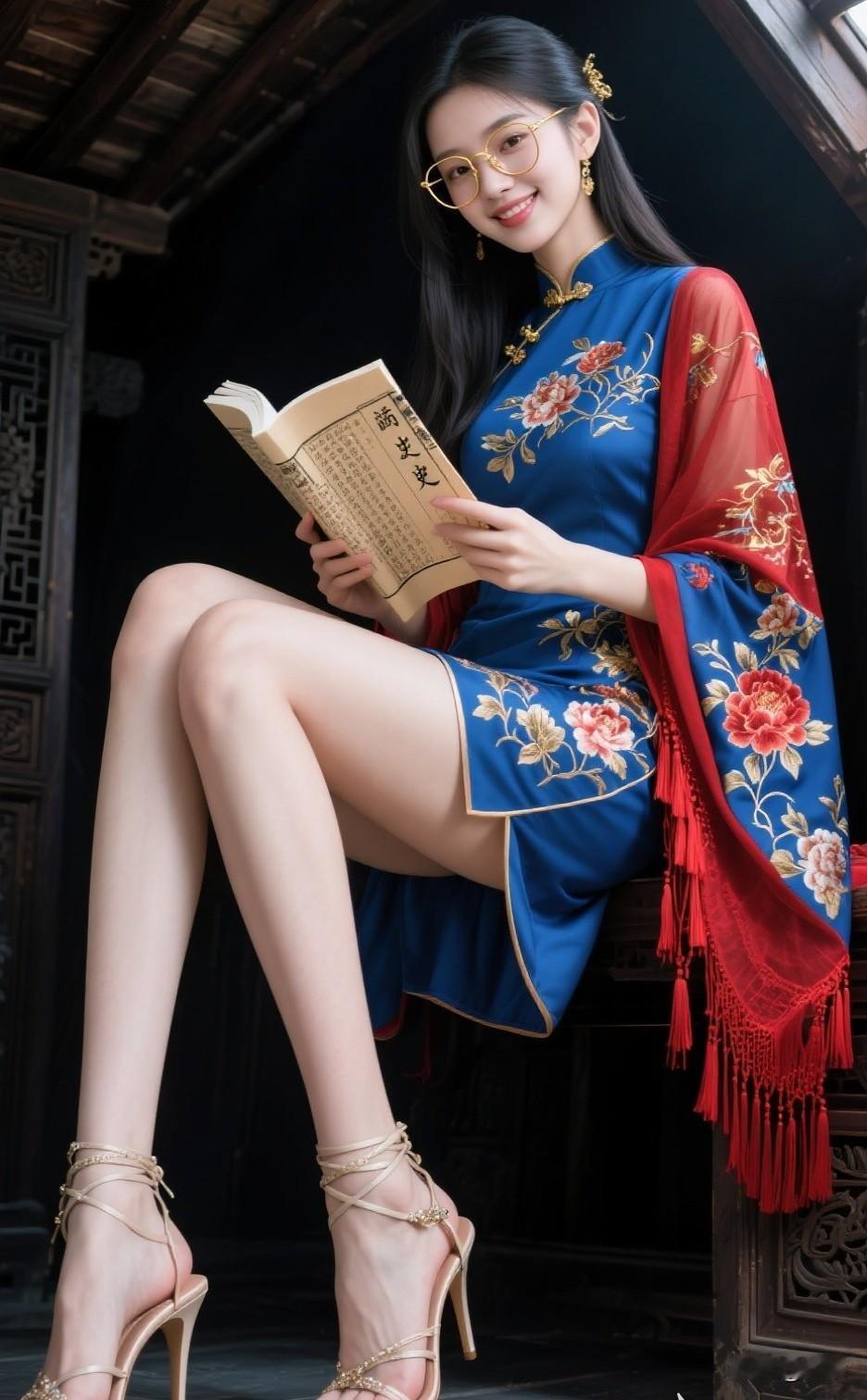 书香门第的旗袍小姐姐，太漂亮了！旗袍美人照 旗袍风景写真 美女旗袍照 旗袍丽人照
