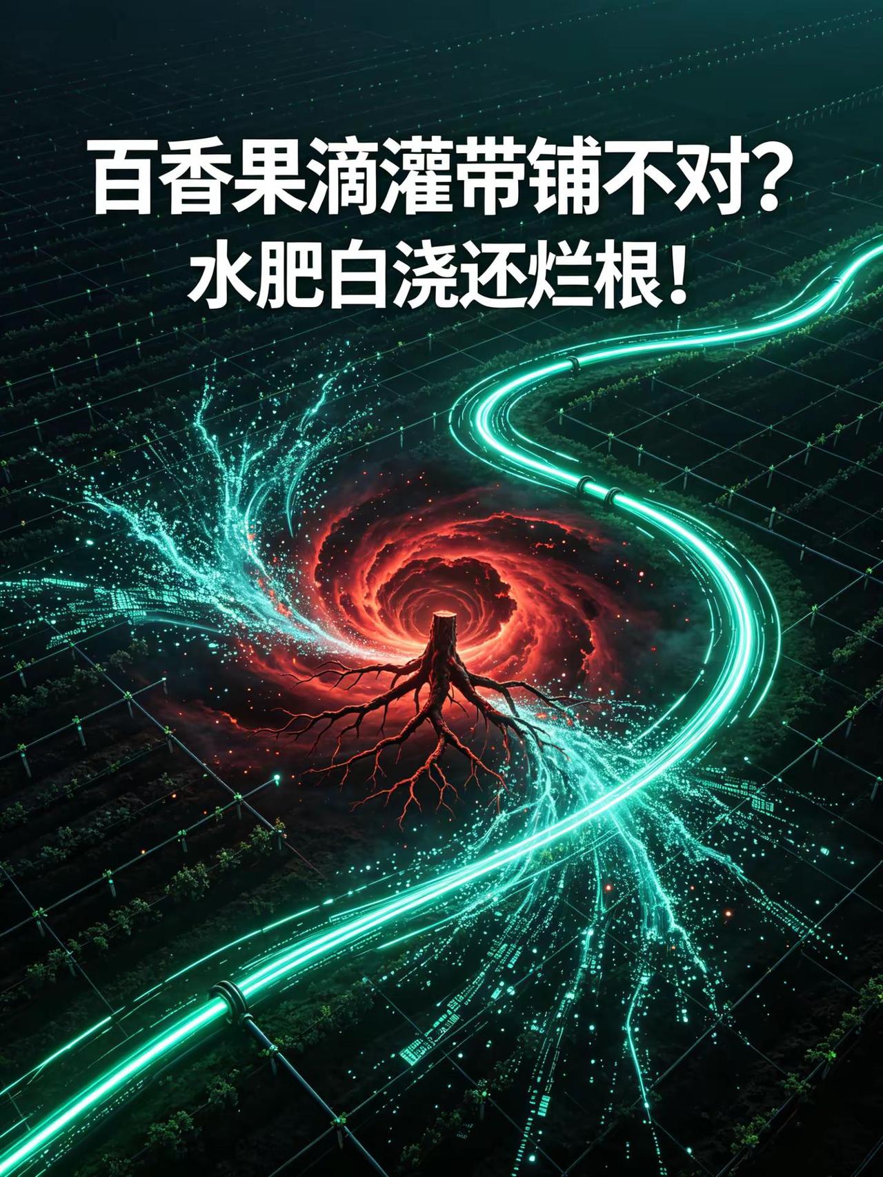 百香果滴灌带铺不对？水肥白浇还烂根！。百香果种植