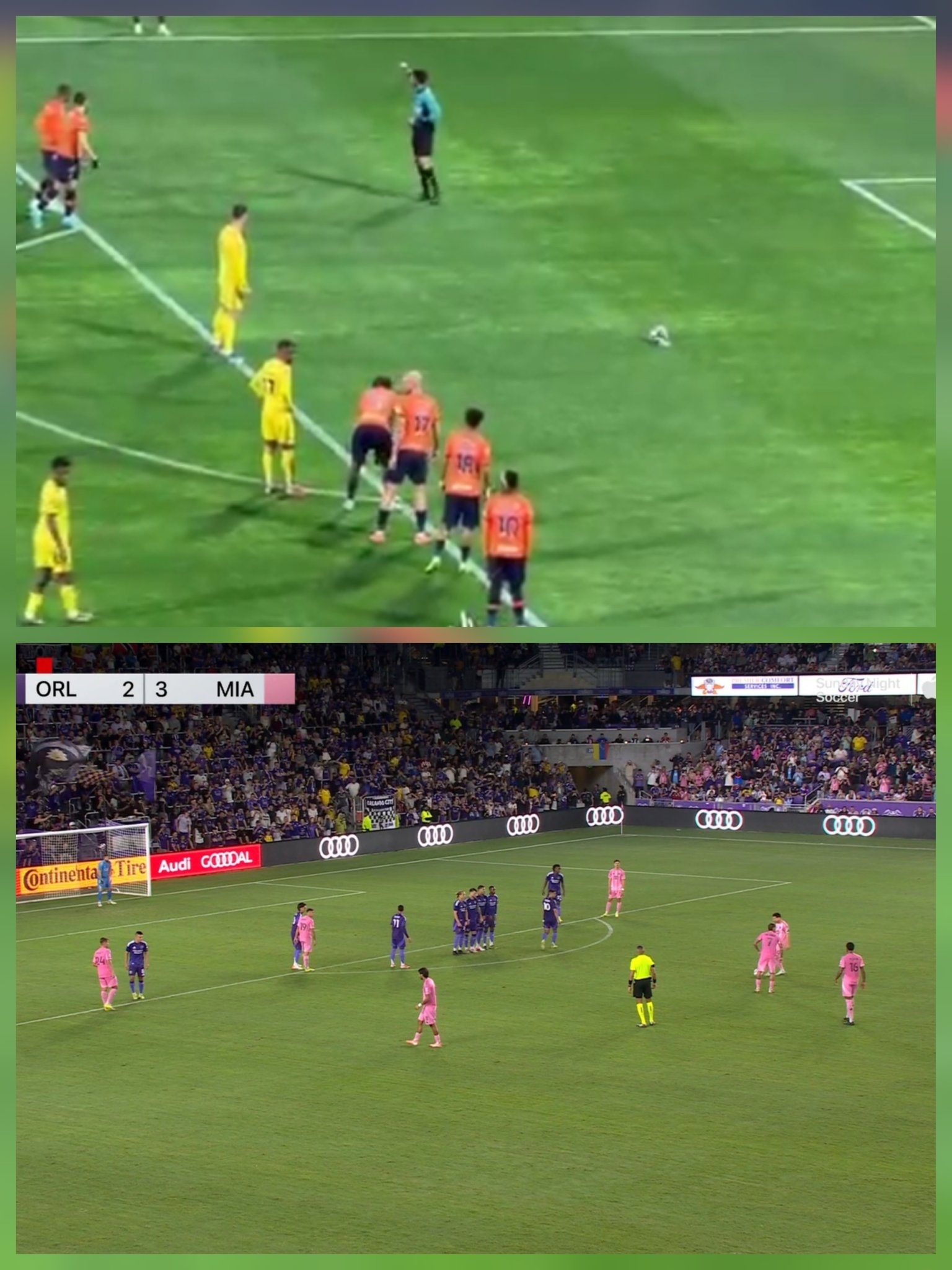 过去8年：梅西：36次任意球，35次点球C罗：11次任意球，83次点球梅西梅开二