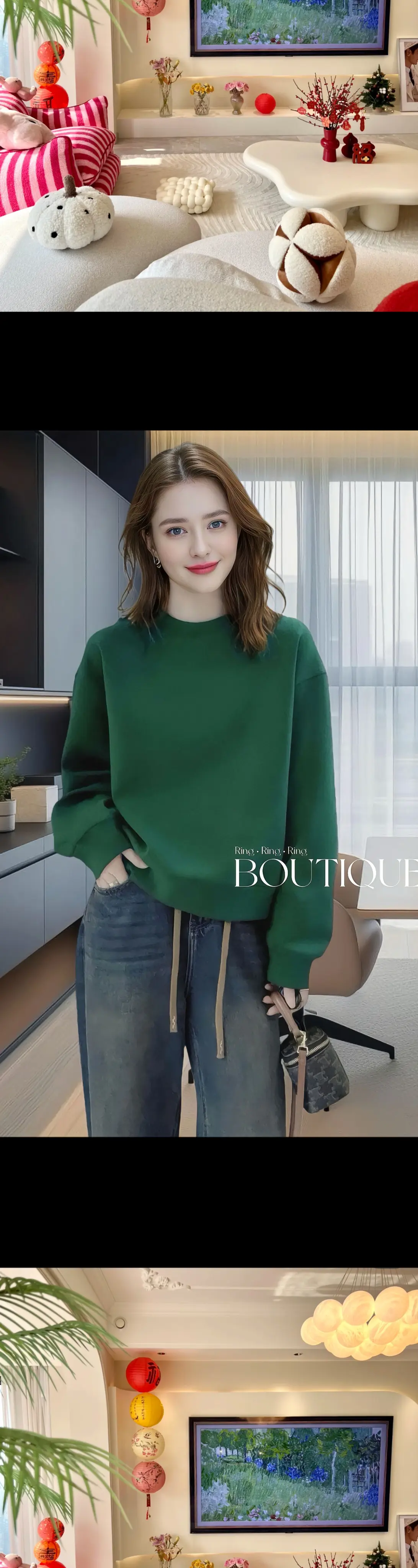 这款卫衣内里加绒保暖舒适~不显臃肿，穿上给人的感觉随性松驰感~版型宽松...