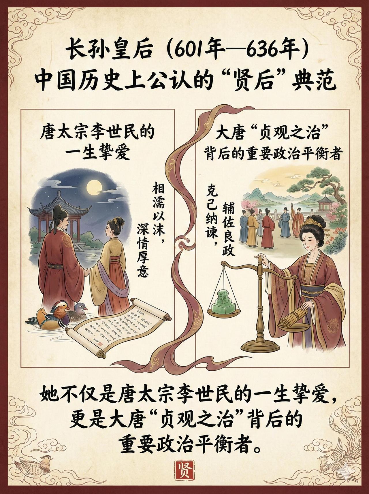 大唐第一贤后长孙皇后，到底有多牛？
✅ 出身顶级世家，13 岁嫁李世民，陪他打天