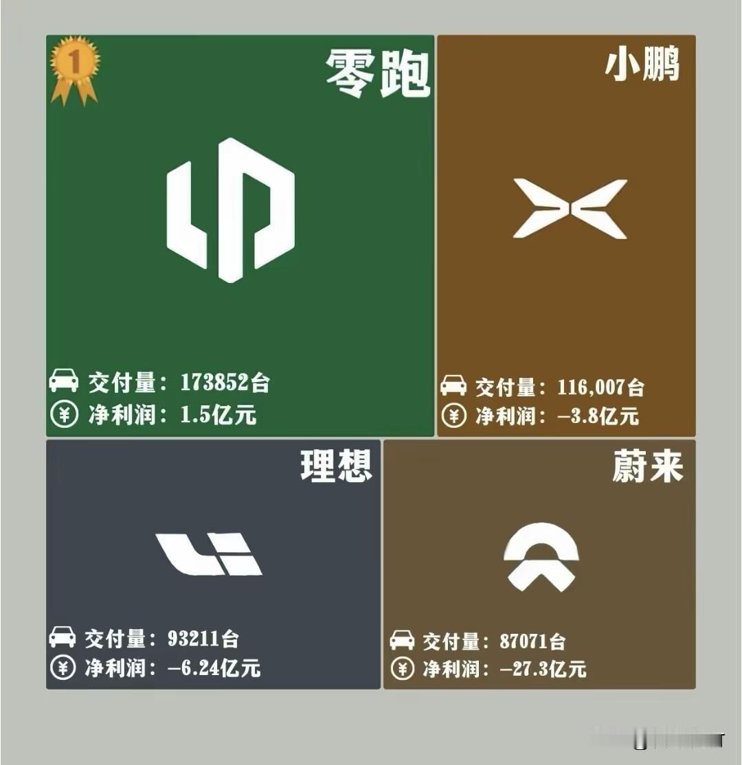 想不到是这家盈利！四大新势力品牌车企三季度竟然只有一家盈利！

蔚小理加近期崛起