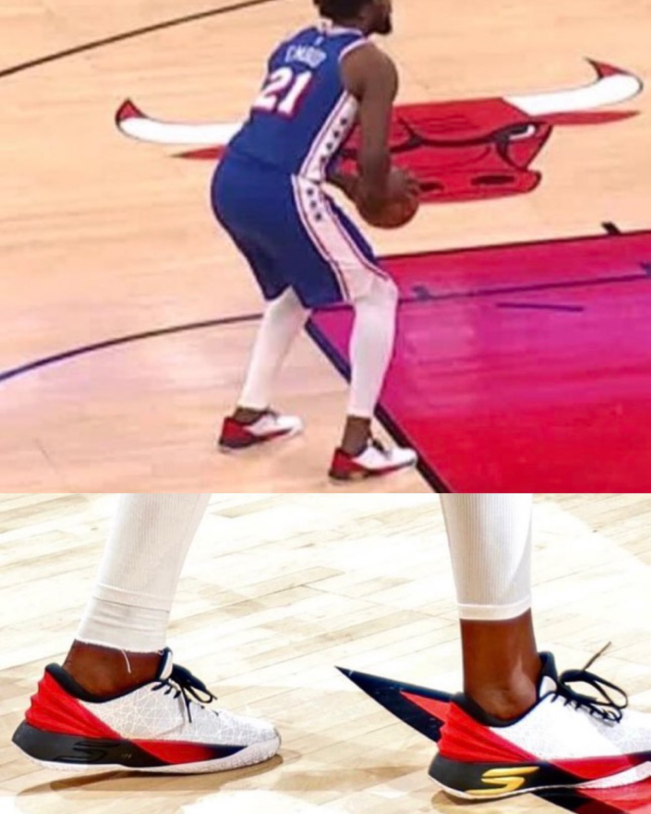 细心的网友发现恩比德昨天打比赛没穿袜子🧦牛逼啊😅NBA