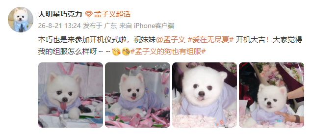 巧克力祝孟子义开机大吉孟子义是巧克力的妹妹《爱在无尽夏》巧克力祝孟子义开机大吉。