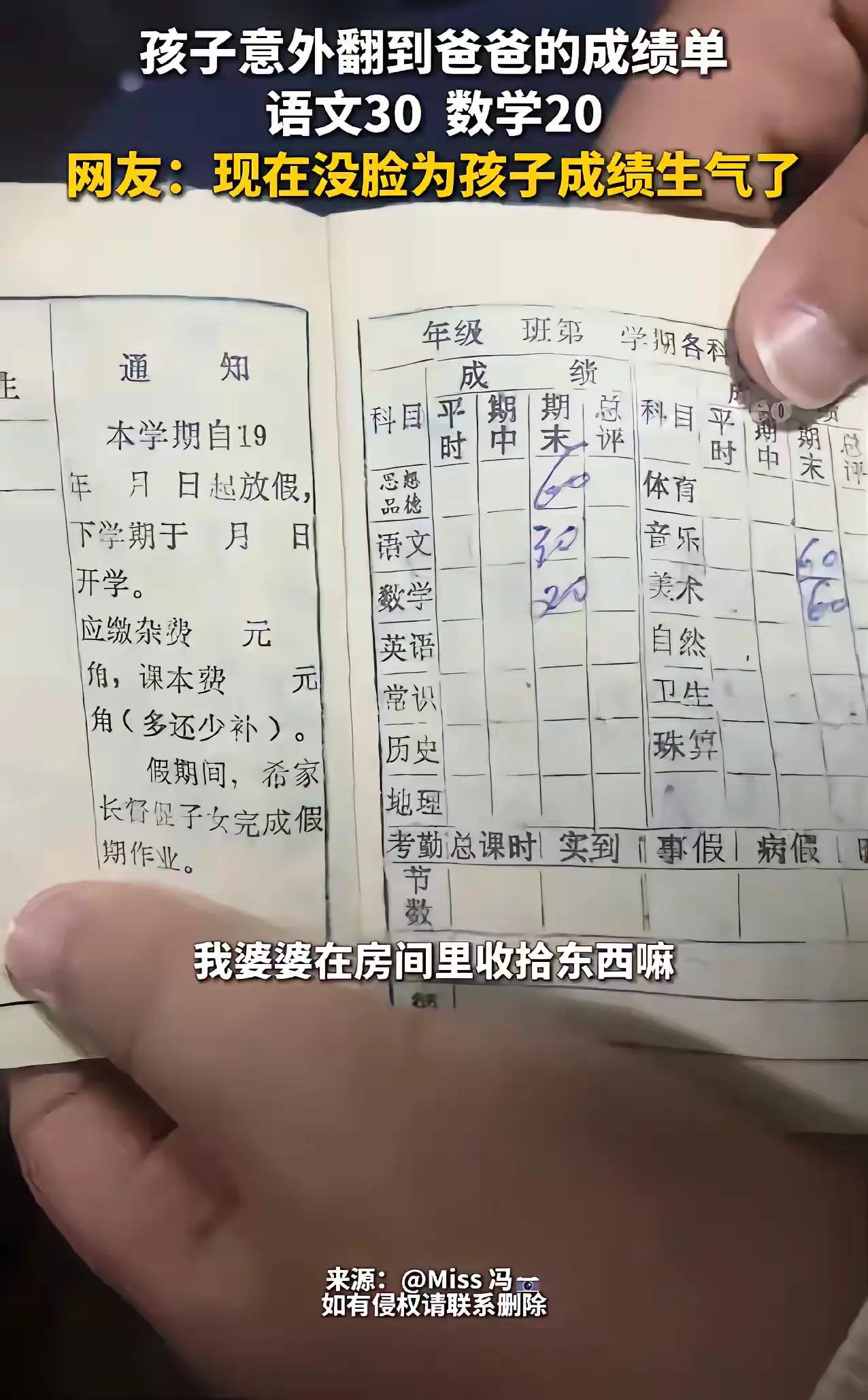 笑死了，我爸当年是“学渣”。🤣
江苏苏州苏女士一家过年回老家，婆婆收拾东西时，