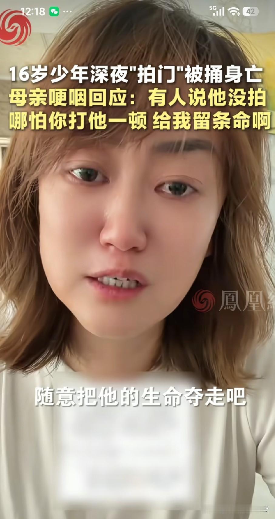 这个妈妈的心情能够理解，这是她的独子。可是凶手已经被抓了，也会接受法律的制裁，她