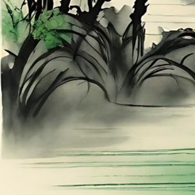 独怜幽草涧边生，上有黄鹂深树鸣。 春潮带雨晚来急，野渡无人舟自横。 —— 唐代·