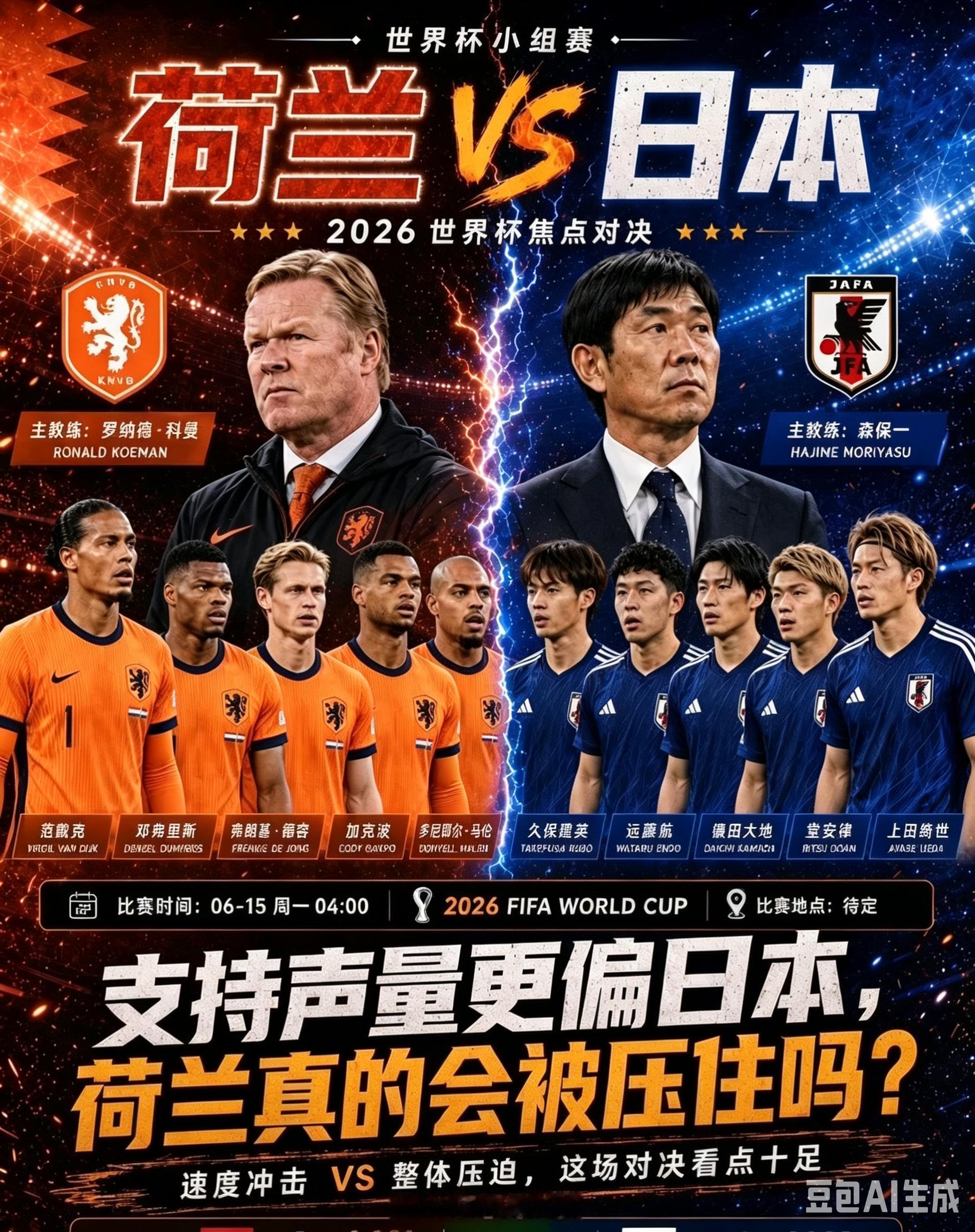 世界杯前瞻：荷兰遭遇状态危机 日本蓄势待发欲抢分世界杯 荷兰 VS 日本 | 0
