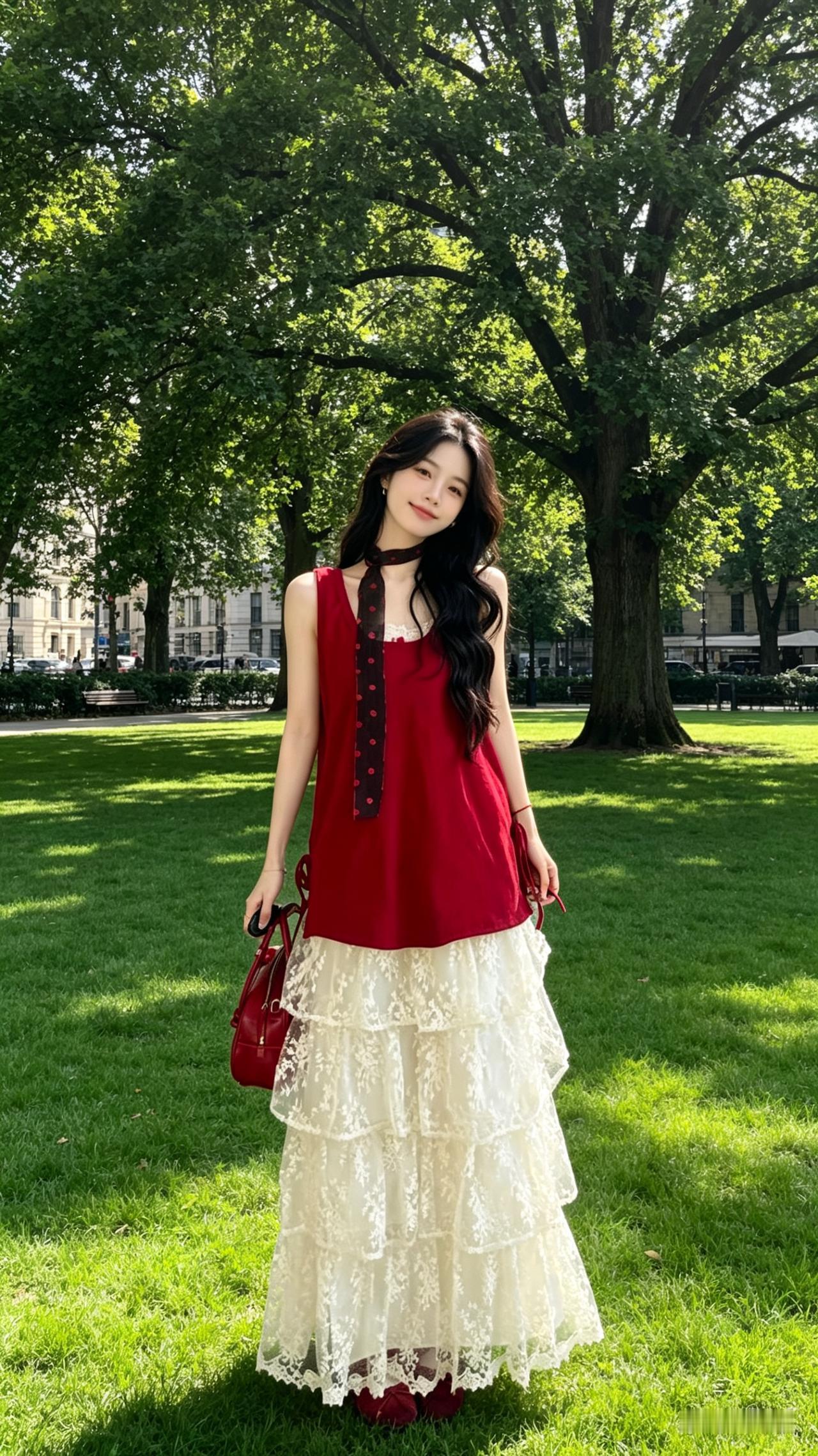 夏日里选择红白相间的穿搭，简直优雅到骨子里！