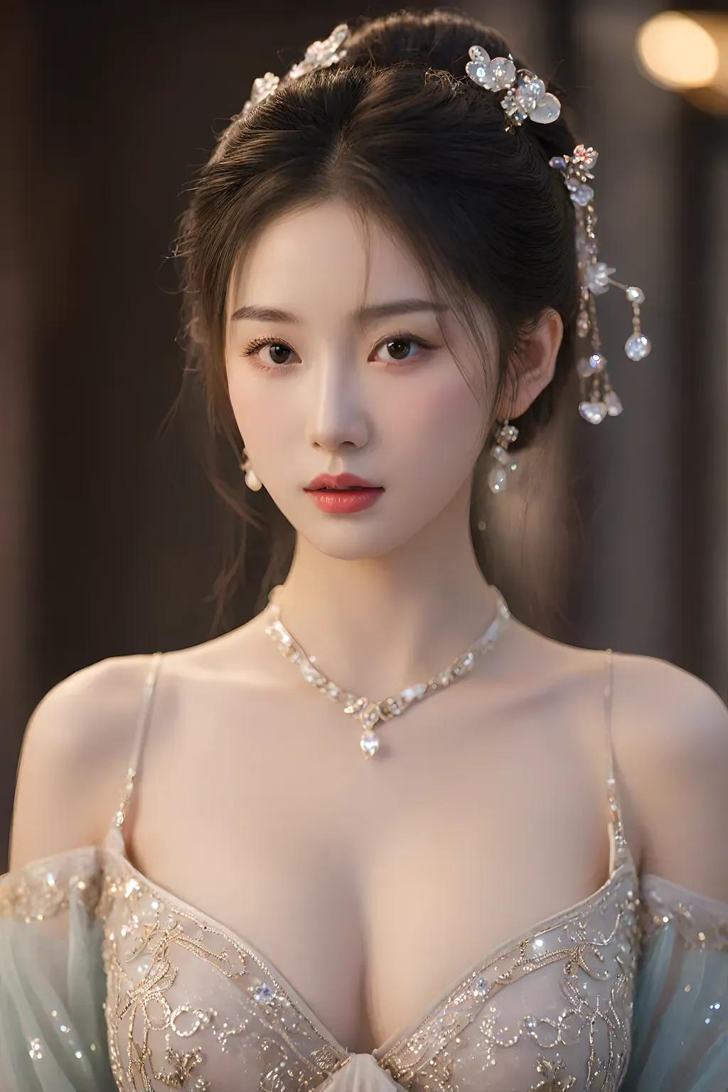 红袖添香醉美人，玉颜含笑似花仙。