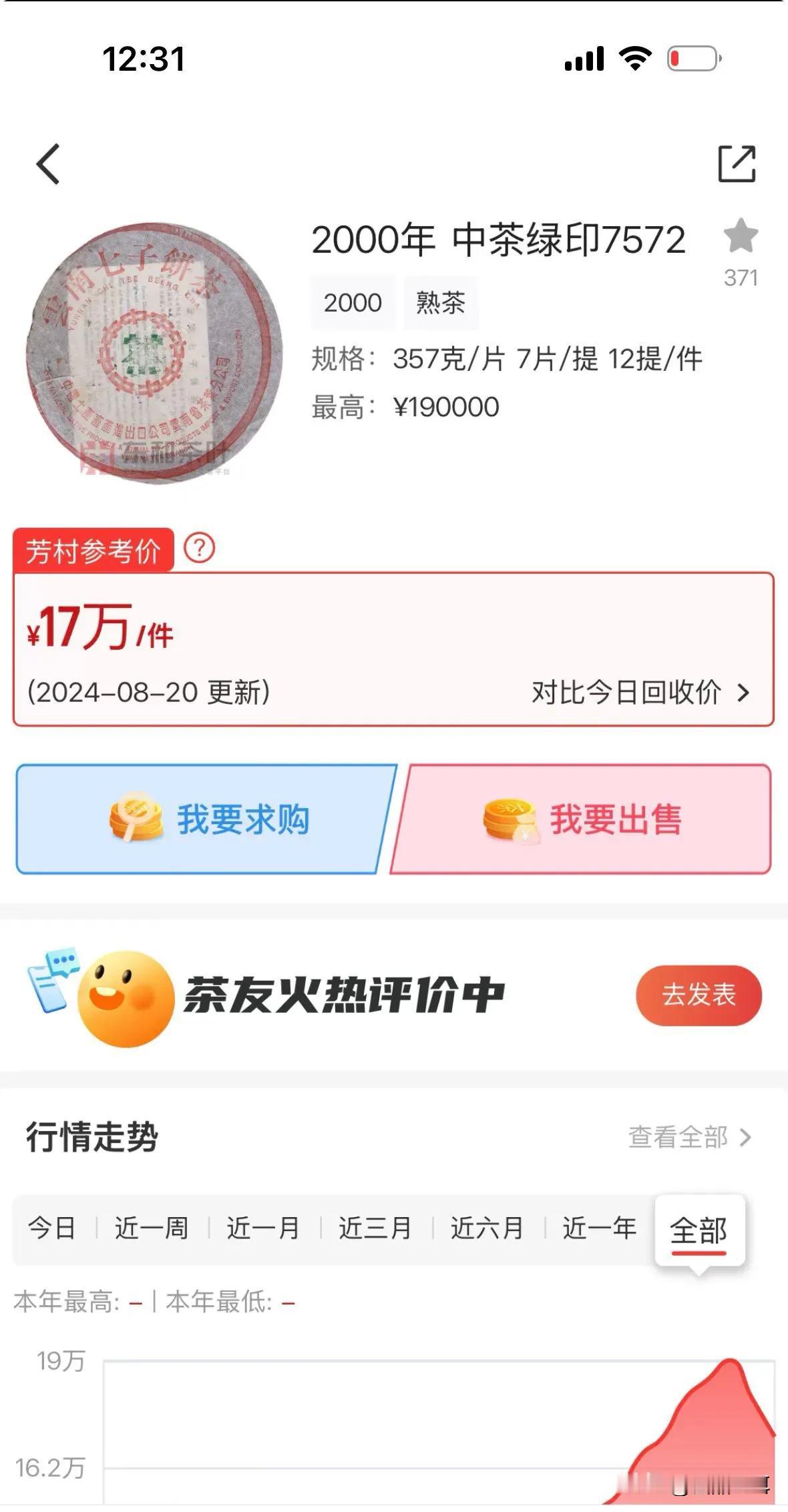 2000年勐海茶厂绿印7572熟茶，跟01年的绿印7572，主要是纸与中间茶字印