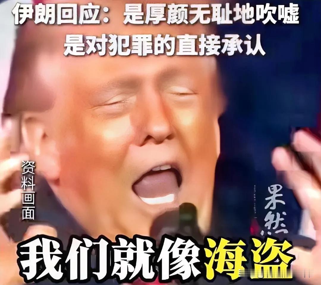 特朗普2日张着大嘴对媒体说：美国就象海盗，这次扣下的伊朗油船能换很多钱，一本万利