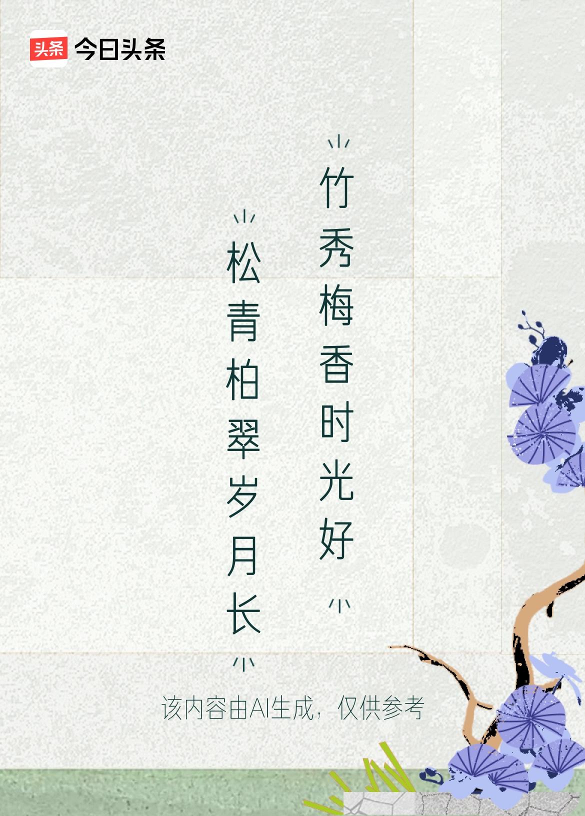 松青柏翠岁月长
竹秀梅香时光好