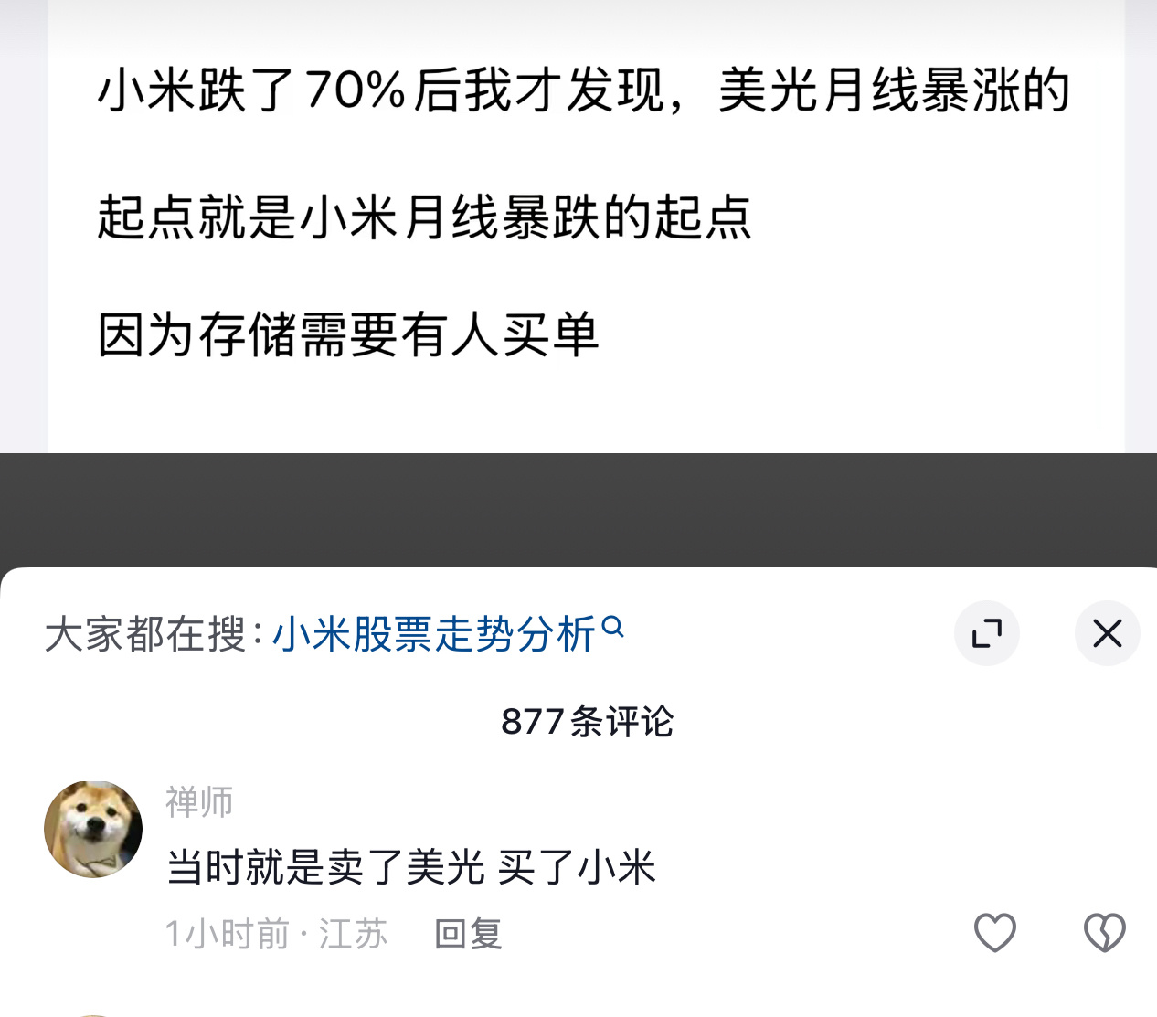 最惨网友高位买入小米集团，割肉美光科技，结果相差40倍！ 