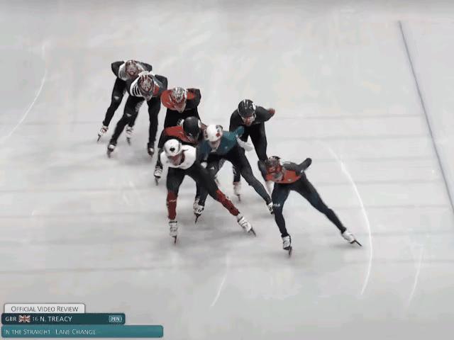 千万别再说努力就有回报了，尤其是在短道速滑的场子上。裁判无视中国队员举手示意