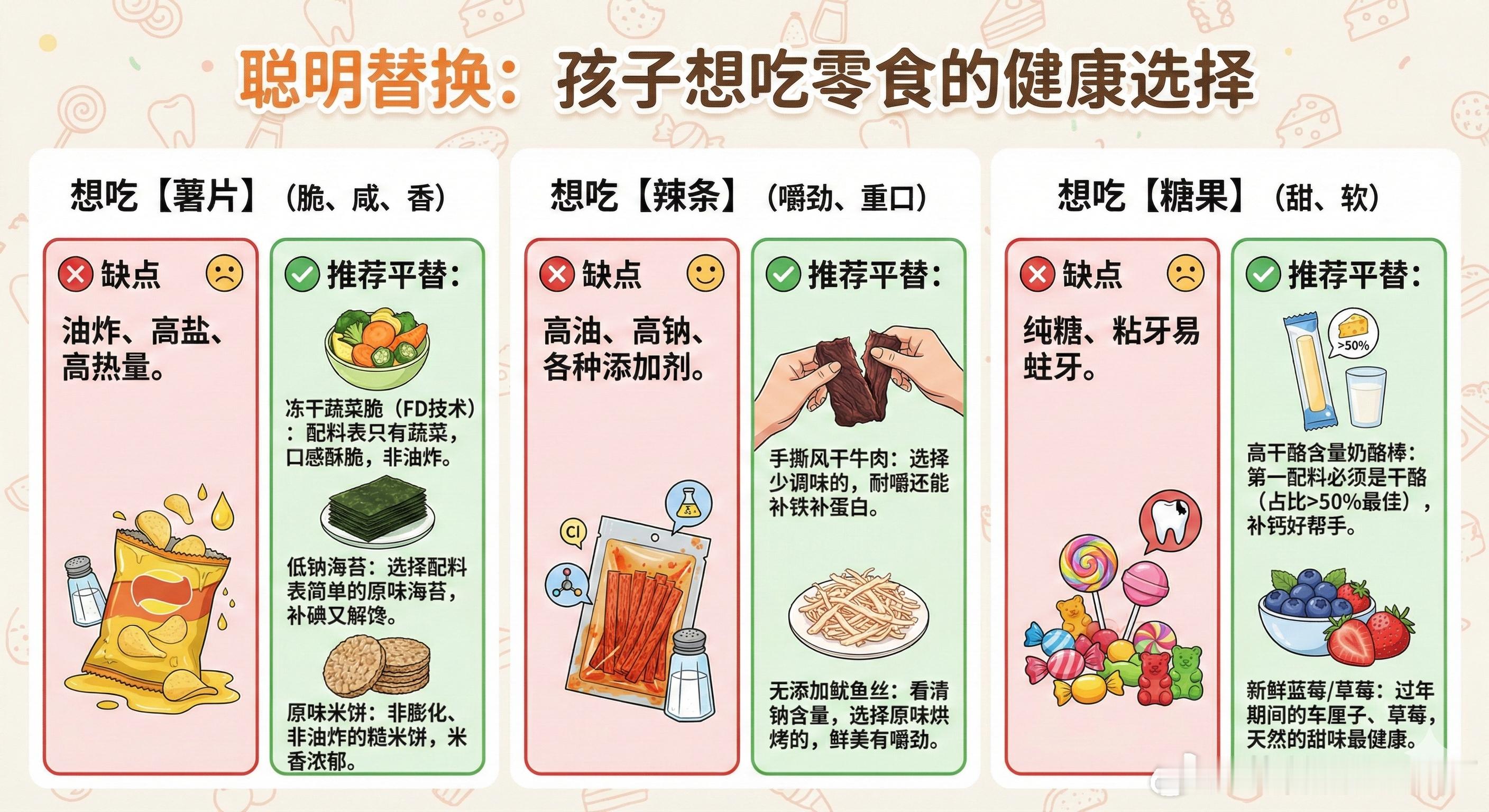 新年好礼怎么选才卷健康 把健康带回家今年过年超会爱自己  1️⃣ 孩子想吃零食？