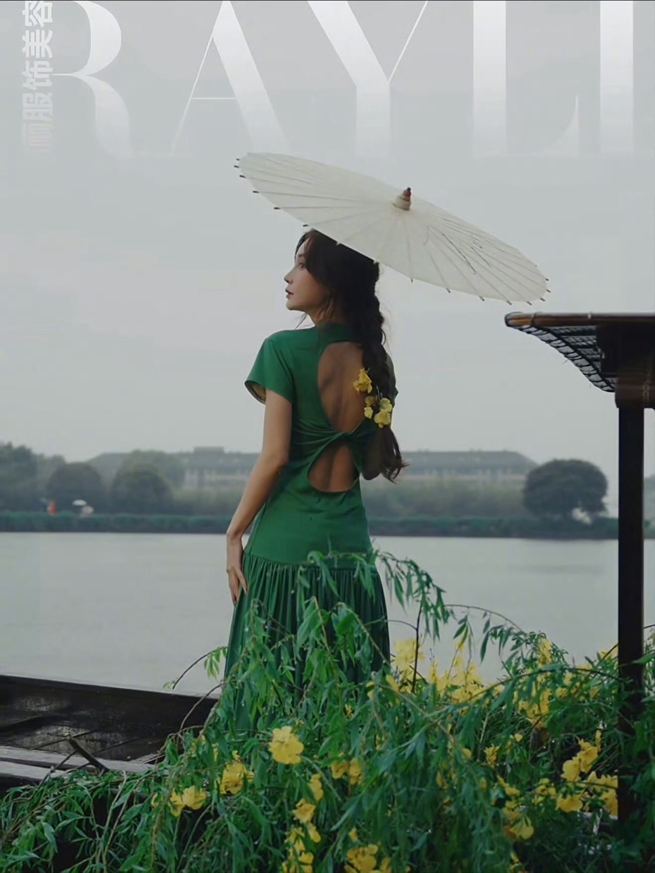 Angelababy江南雨景氛围感雨落入听，花停于镜，独属于杨颖的江南烟雨p4最