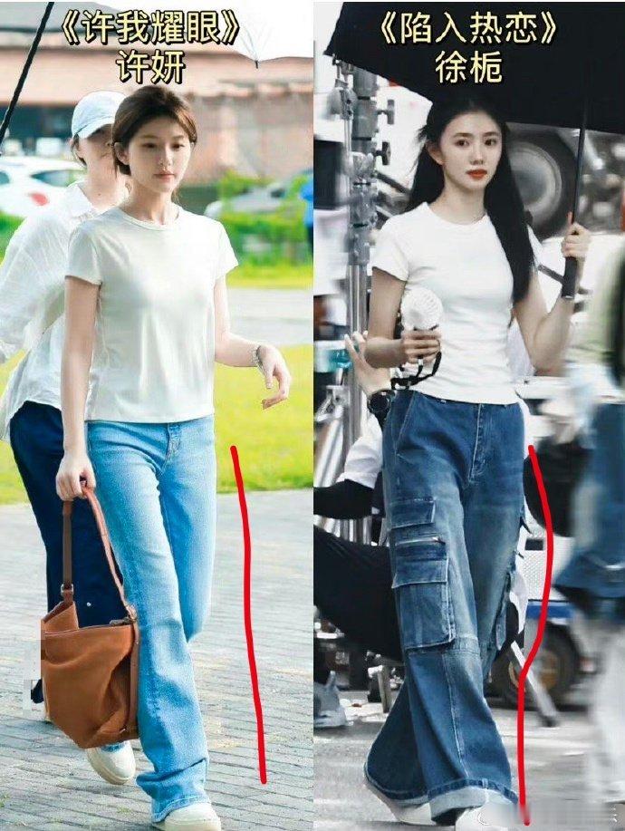 现偶剧小花女主，牛仔裤造型，开播后见效果。 ​​​