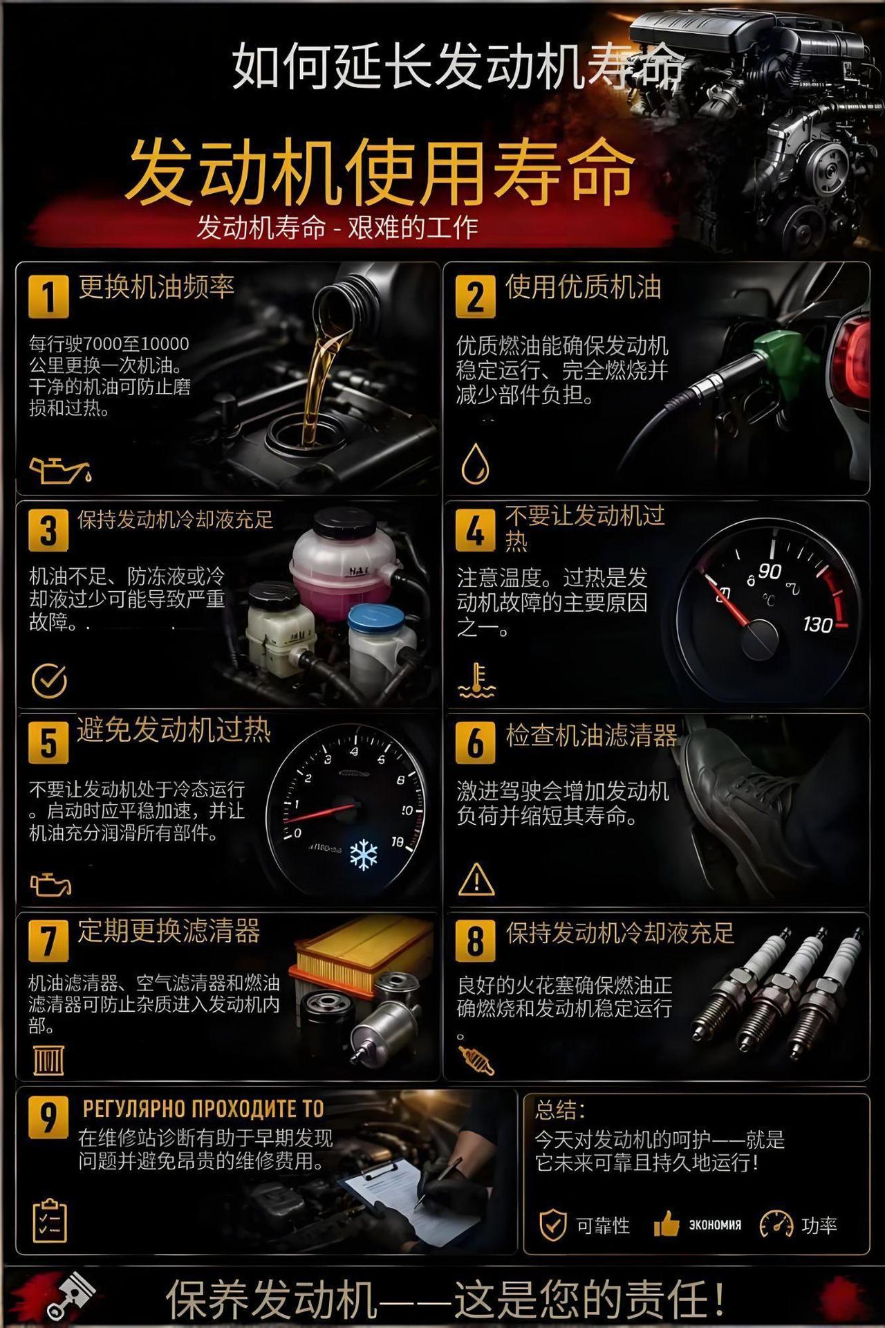 发动机就像汽车的心脏，保养到位的话，跑30-50万公里都不用大修～但很多严重故障