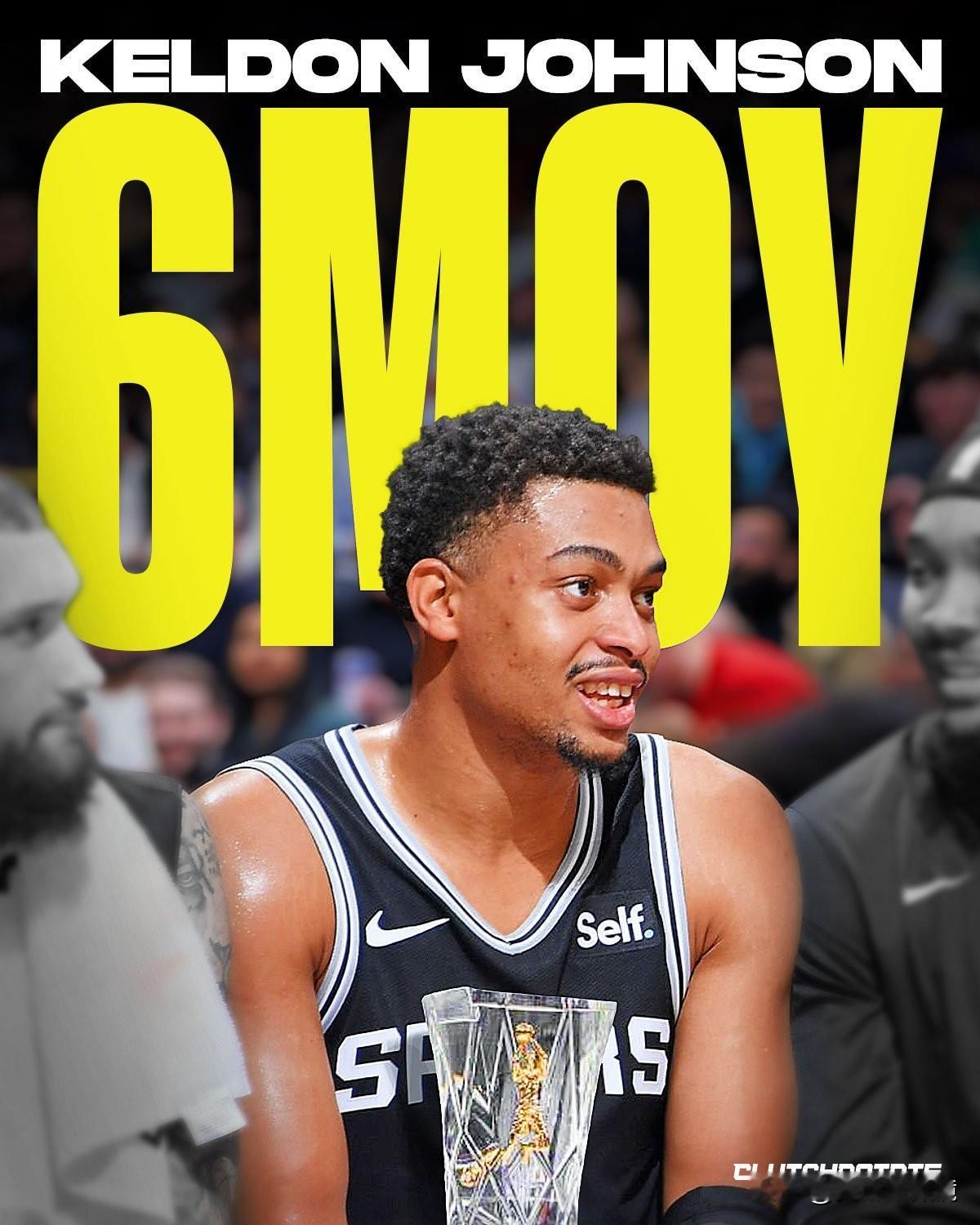 官宣！凯尔登·约翰逊荣膺最佳第六人，马刺队史第二位！
NBA官方今日宣布，马刺侧