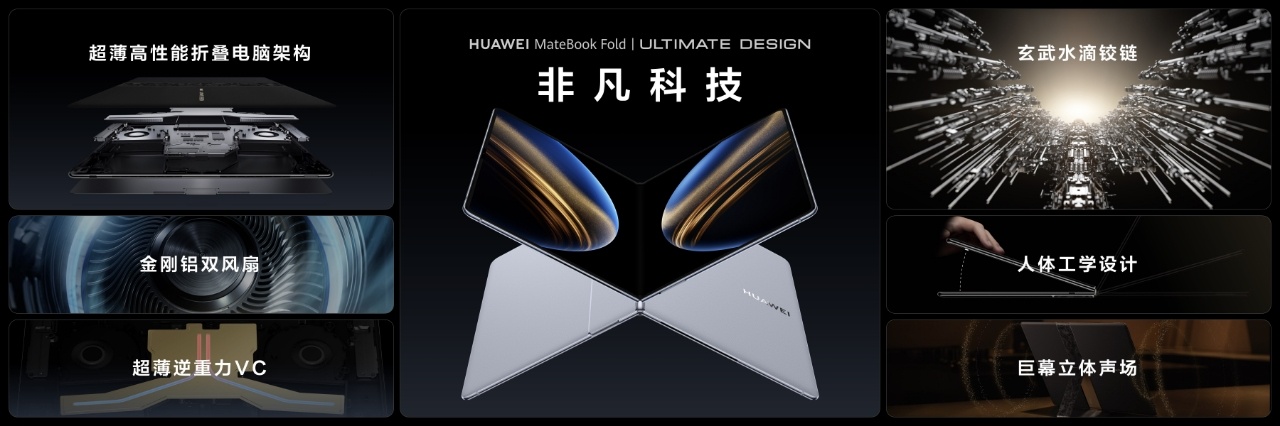 鸿蒙折叠电脑搭载全球最大尺寸铰链华为MateBook Fold 非凡大师采用，全