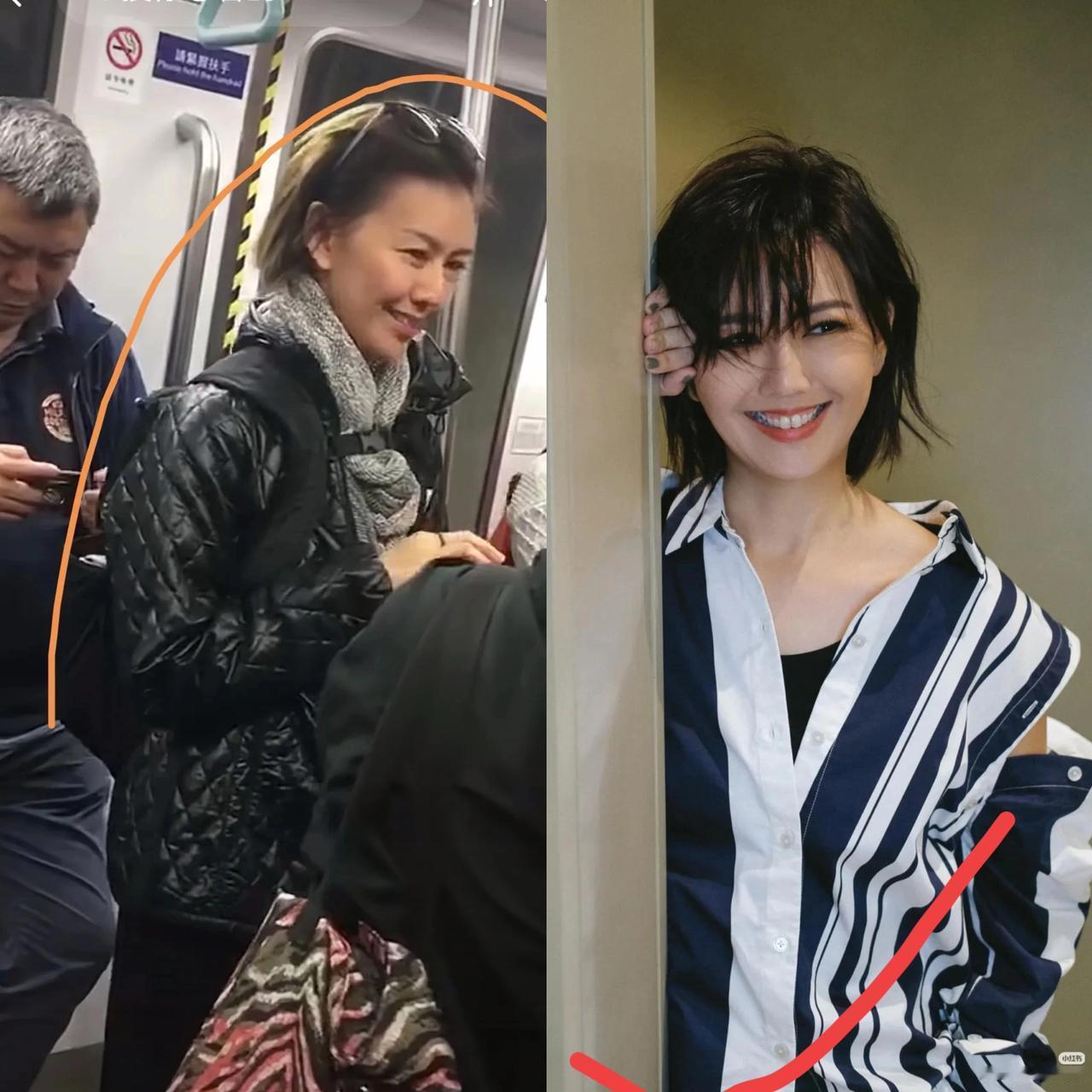 不敢相信这么大牌的歌手！唱着《天黑黑》火遍亚洲的孙燕姿，居然素颜背着包在地铁里和