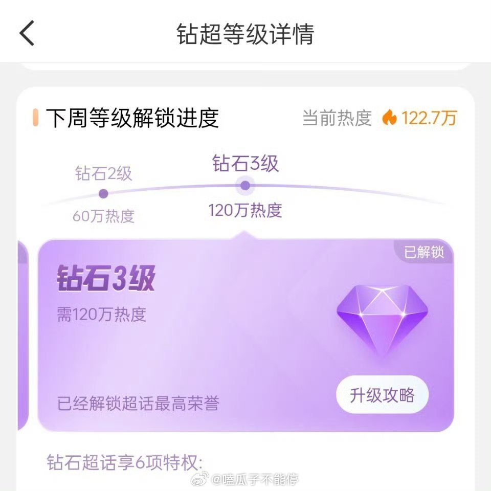 鞠婧祎超话又解锁钻3了，连续四周钻超三 