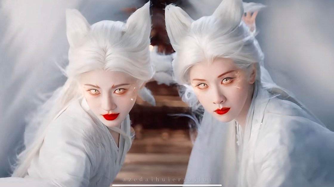 鞠婧祎鞠婧祎画的白狐姐妹鞠婧祎画的双狐姐妹 啊啊啊可爱死了，小鞠你