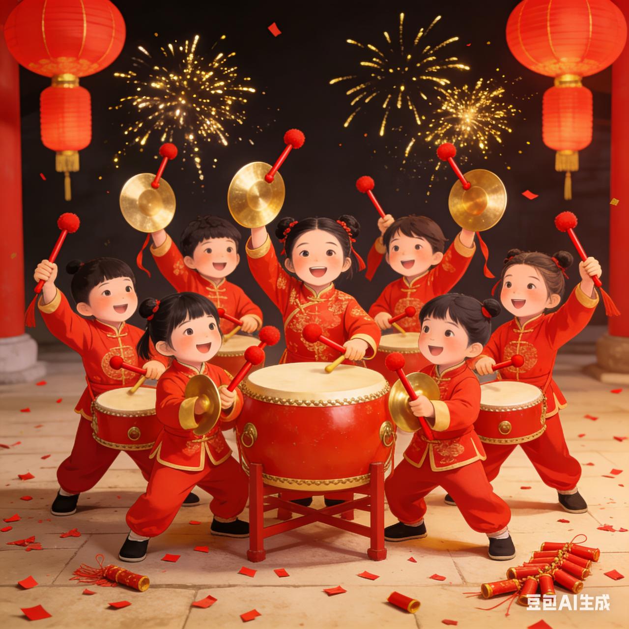 上句：张灯结彩送旧岁，盼请下联敲锣打鼓迎新年