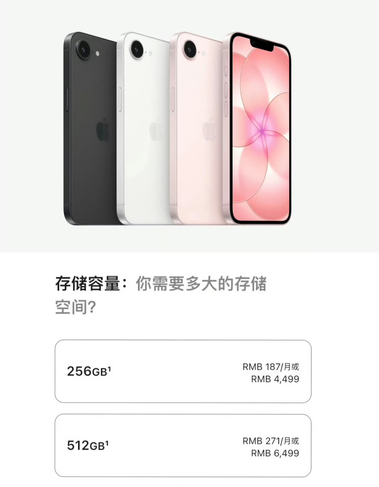 苹果最便宜手机来了价格确实打下来了，但是这个256GB的内存，差点意思…… 