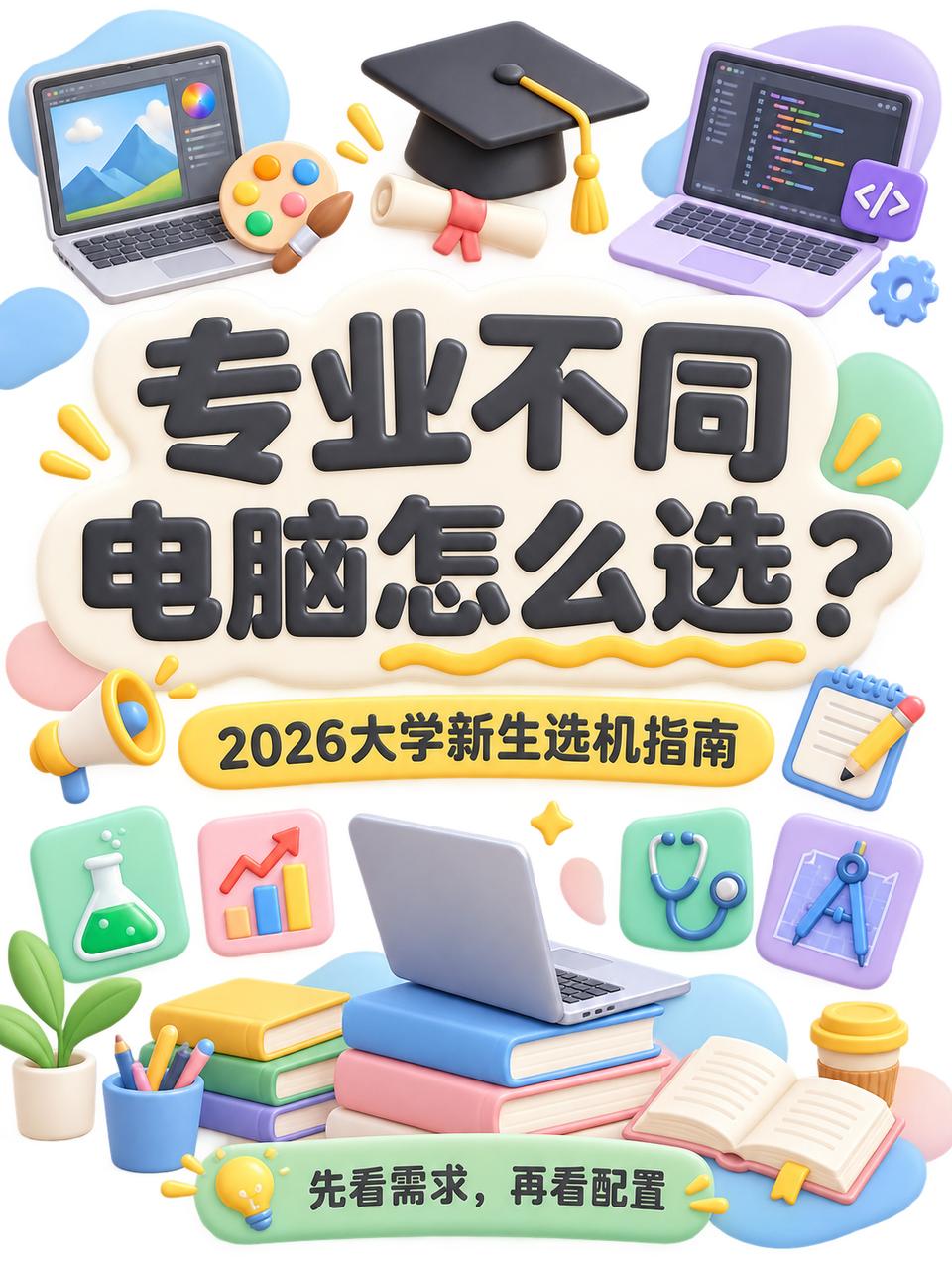 快开学了，又有很多学生来问“笔记本电脑怎么选”
大家首先还得认清自己的需求和所学