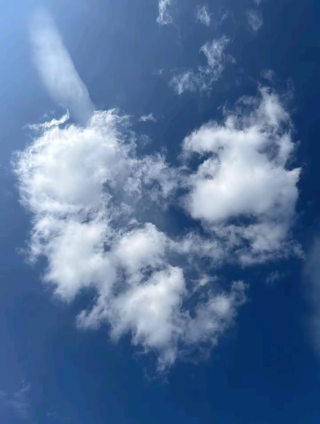 云很白天很蓝，万里晴空的独云，恰如王维笔下“行到水穷处，坐看云起时”之悠然自得☁