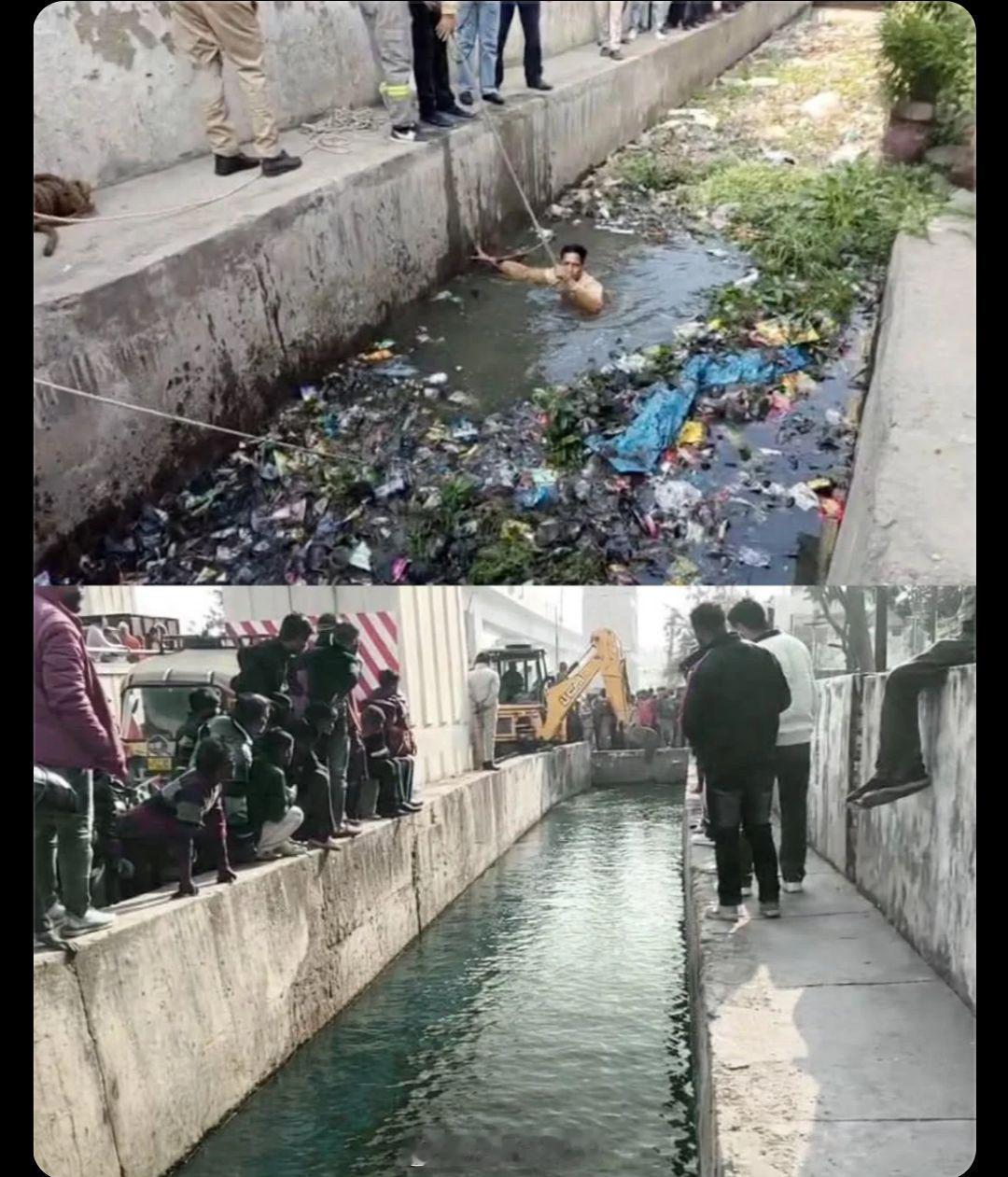 在印度，一名妇女谎称有人掉进明渠，欺骗警察和市政团队清理明渠长达三个小时。 