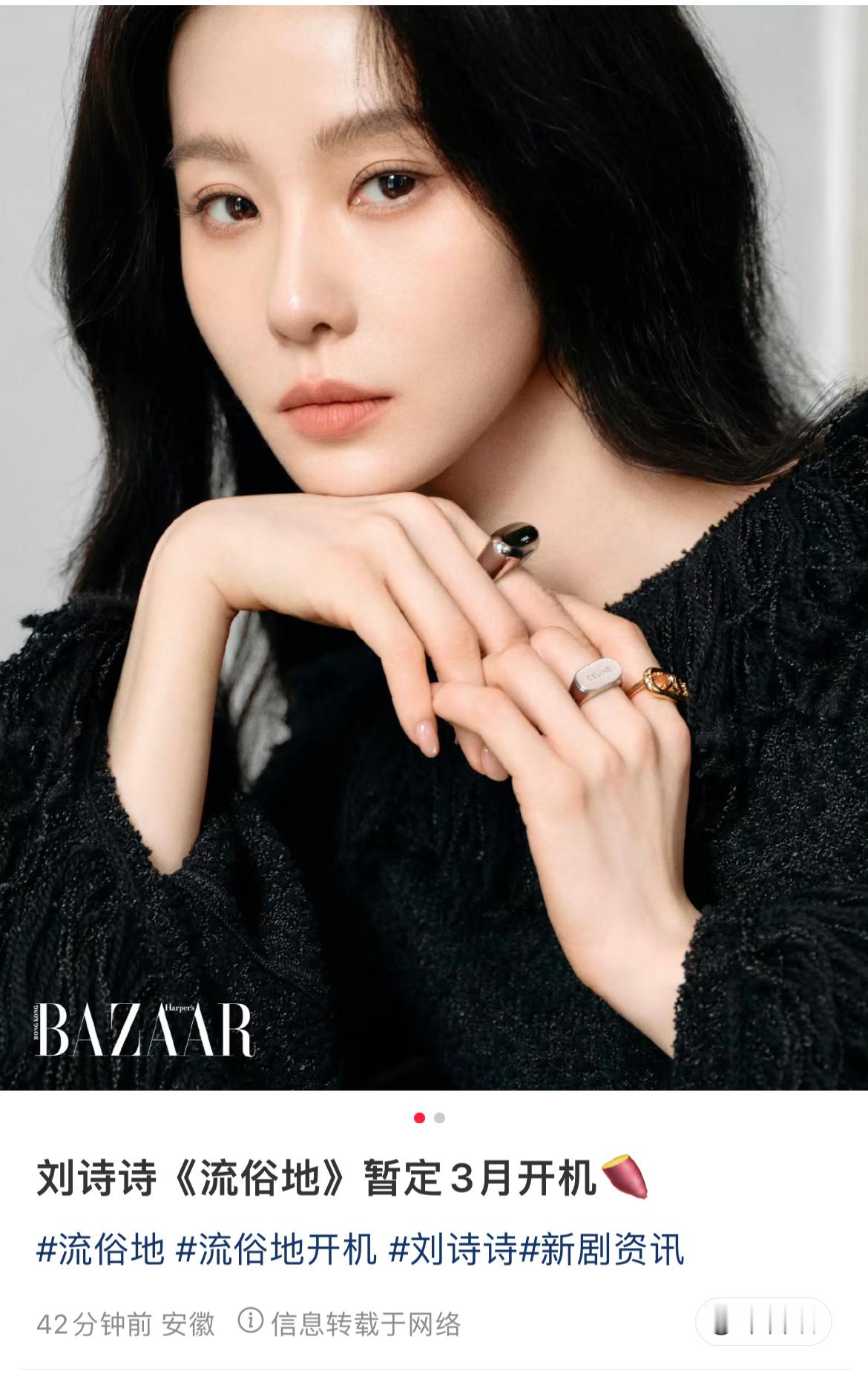有人爆🍉，刘诗诗《流俗地》暂定明年3月开机，到时候再来挖，爆料准不准