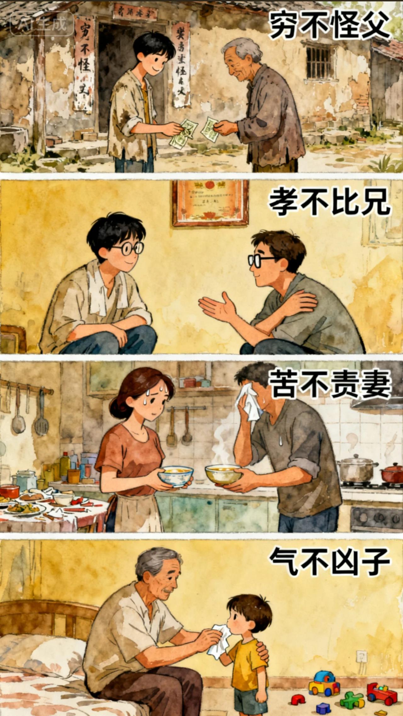 这四句话要是做到了，你的生活一定会幸福，家庭关系也一定错不了。

第一句：穷不怪