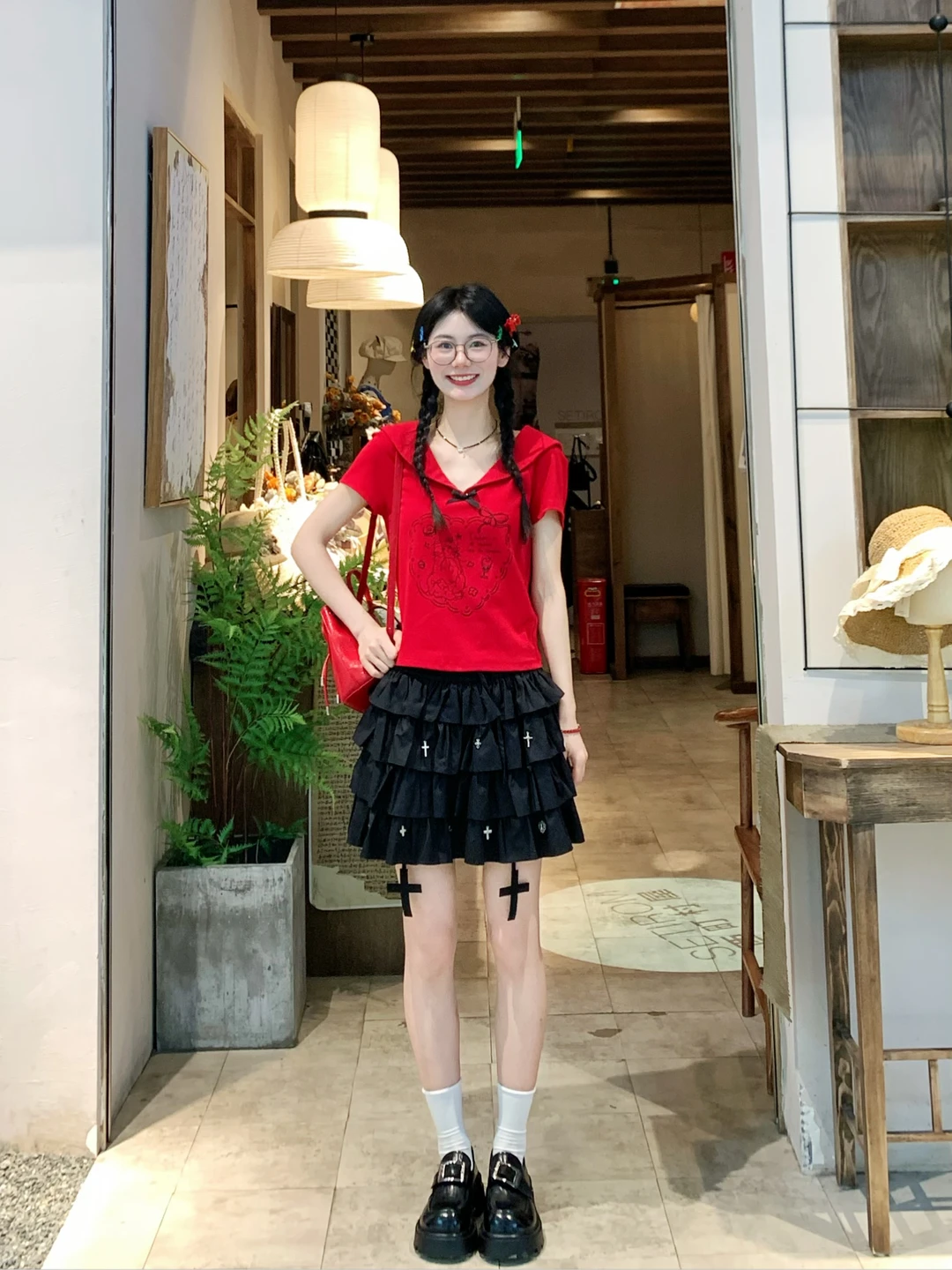163 90｜甜酷穿搭OOTD～🎒