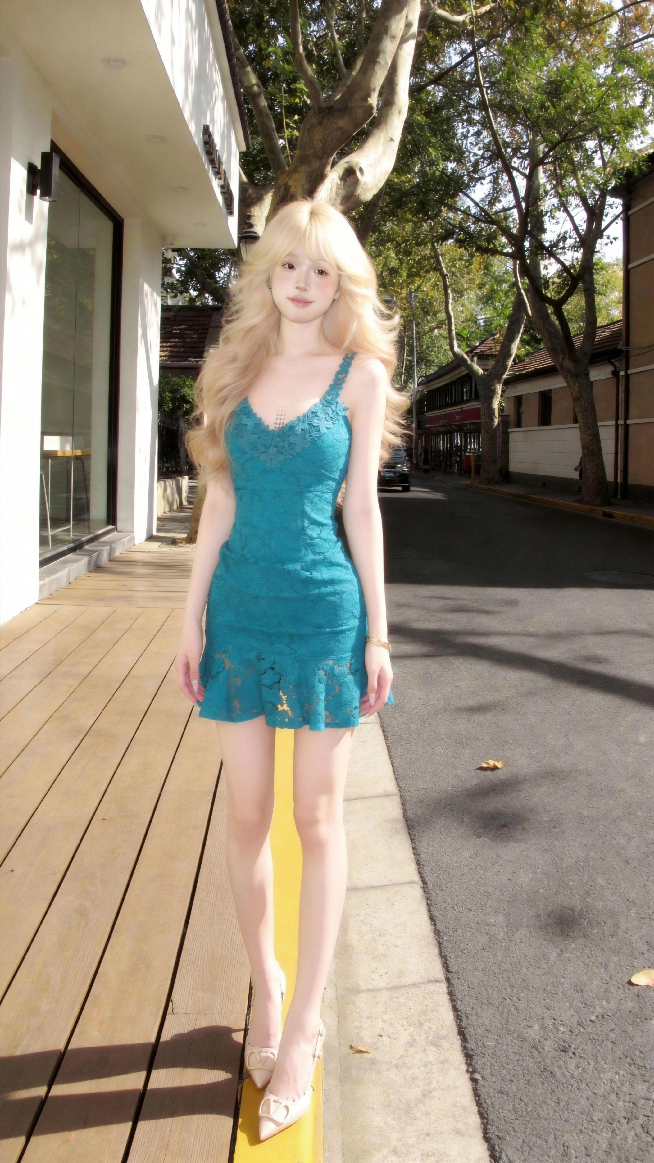 孔雀绿真的很显白。