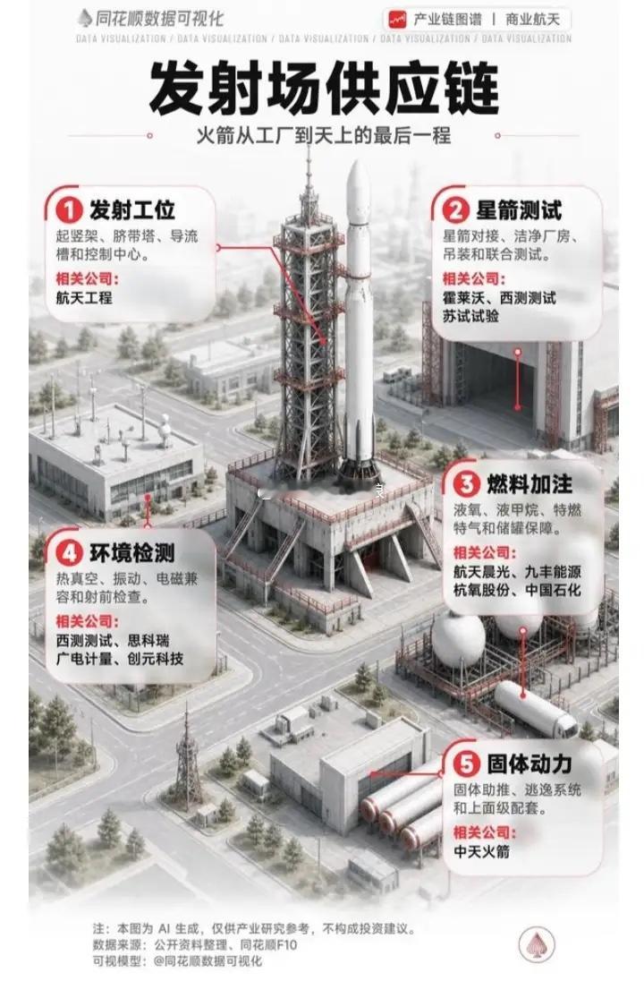 商业航天发射场供应链相关公司梳理:以下图表展示的股票不构成投资建议，据此操作风险