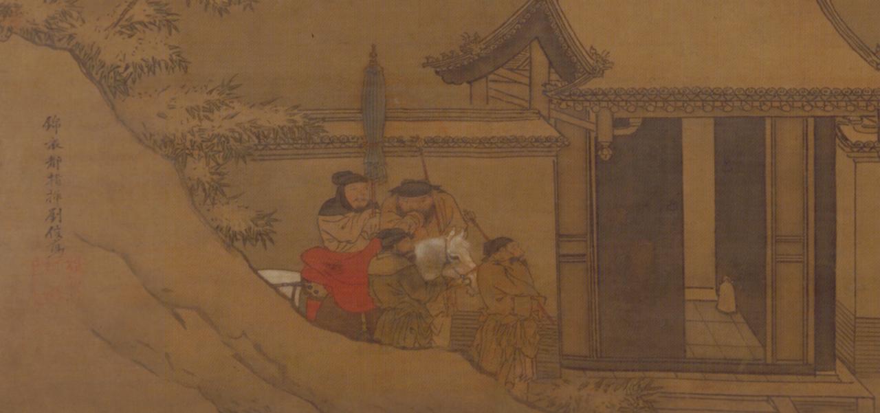 赵匡胤雪夜访赵普，几个细节:

1、老赵当了皇帝，也不改武人本色，出行骑马而不坐