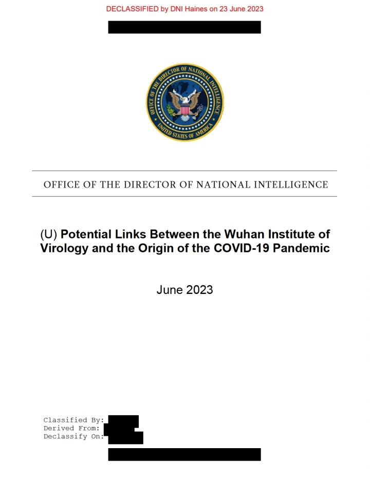 “美国情报界”最新发布的关于新冠溯源与武-汉-病-毒-所关系的报告，存在被大v误