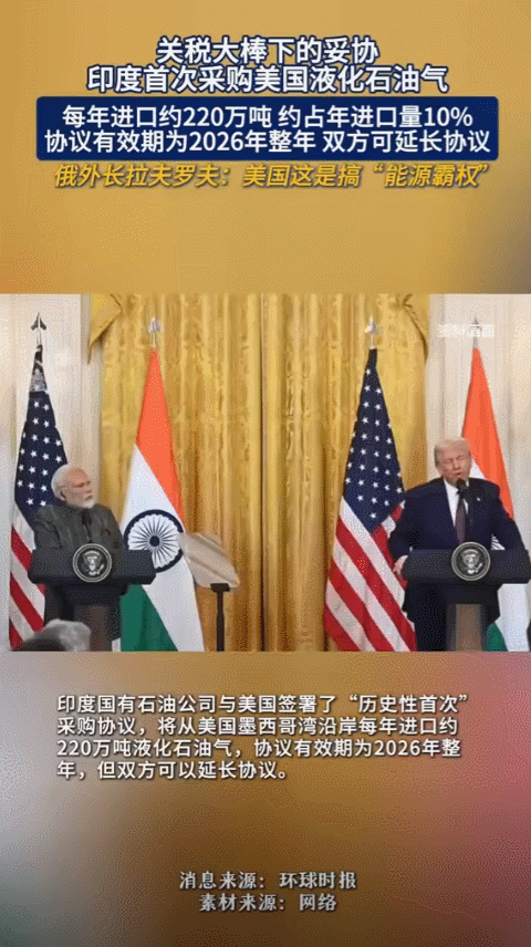 印度从2026年起每年向美国购买220万吨液化石油气，这个数量看上去不小，但只占