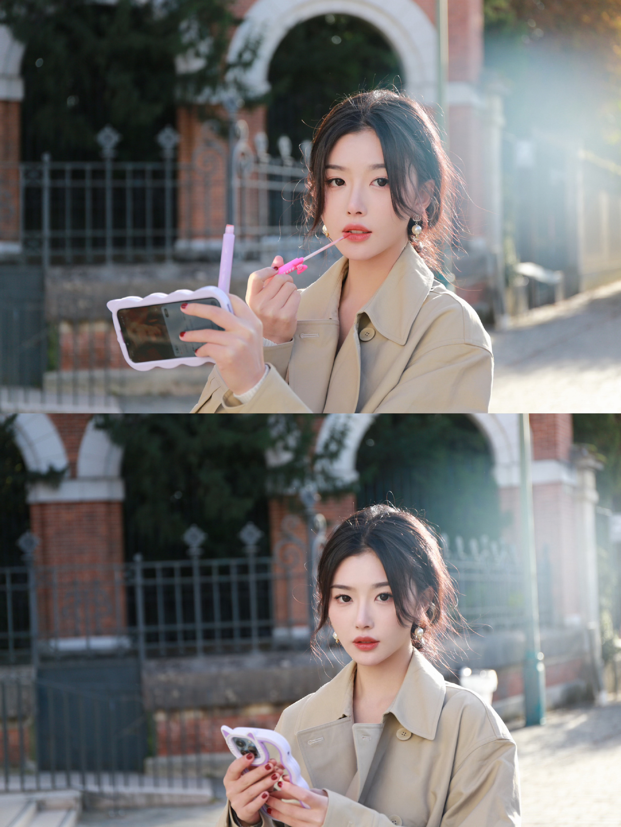 #孔雪儿奶咖色风衣#孔雪儿也太美丽了，每次都能给我们带来不一样的惊喜，这也太温柔