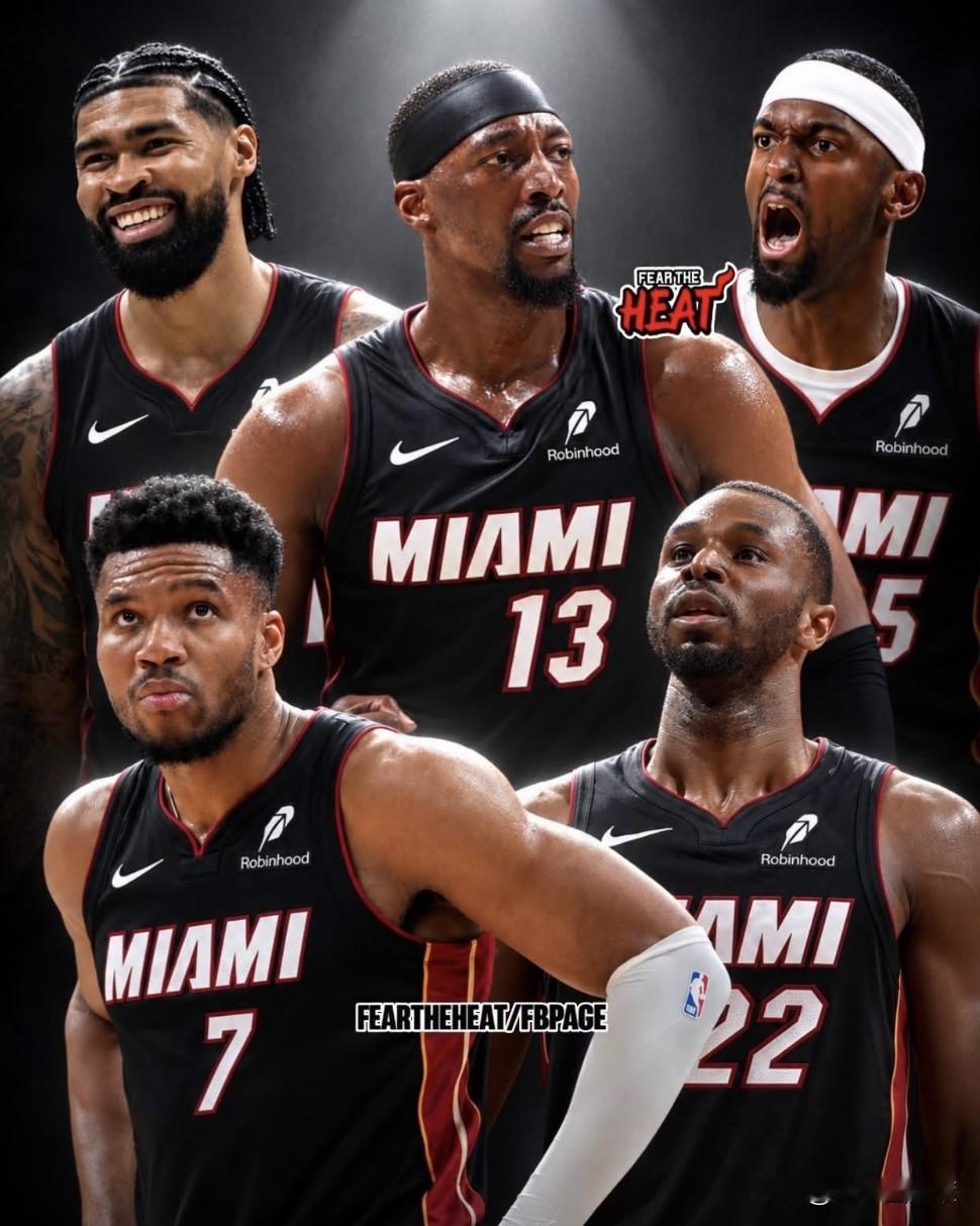 NBA真大结局！外网疯推热火「终极死亡五大」！全员巨人身高，全联盟没人对得上😭