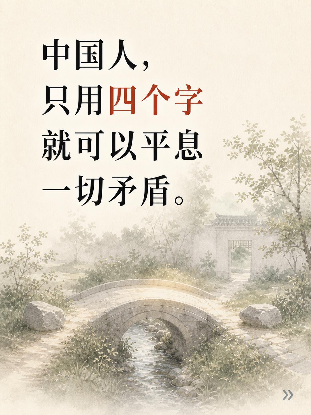 中国人，只用四个字就可以平息一切矛盾 ​​​