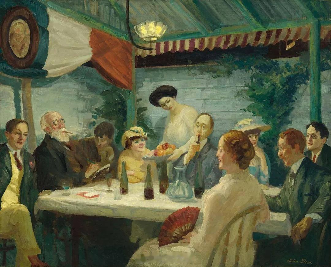 约翰·斯隆油画欣赏｜（John Sloan，1871–1951），美国画家。以城