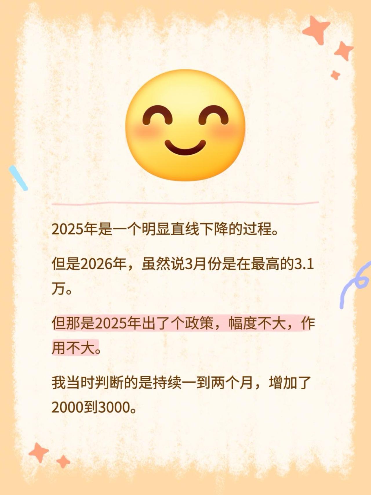 2025年是一个明显直线下降的过程。
但是2026年，虽然说3月份是在最高的3.